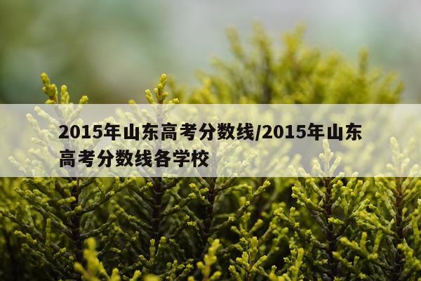 2015年山东高考分数线/2015年山东高考分数线各学校