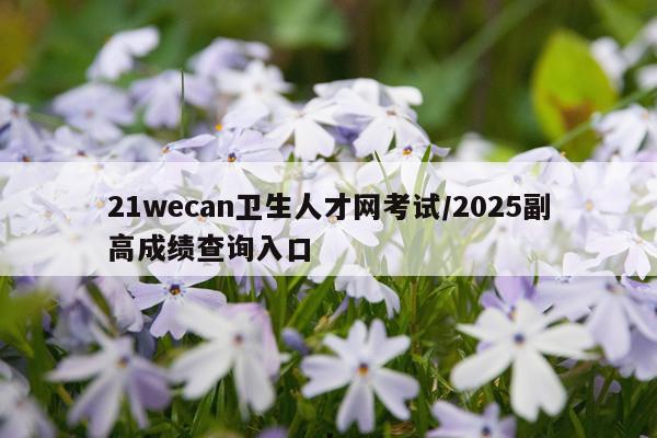 21wecan卫生人才网考试/2025副高成绩查询入口