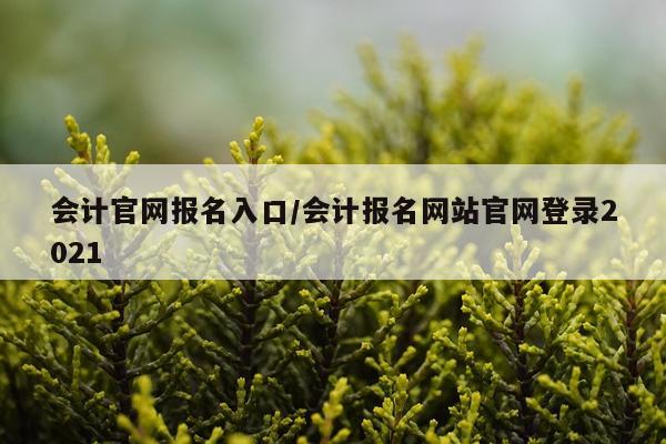 会计官网报名入口/会计报名网站官网登录2021