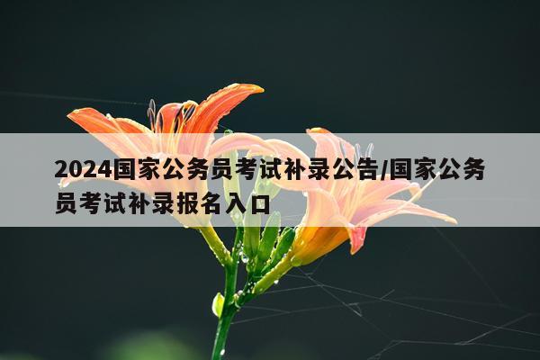2024国家公务员考试补录公告/国家公务员考试补录报名入口