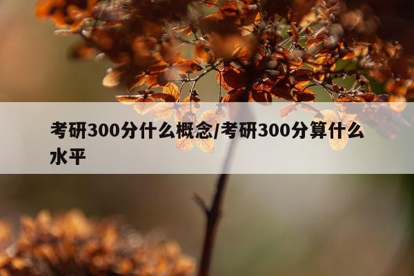 考研300分什么概念/考研300分算什么水平