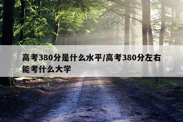 高考380分是什么水平/高考380分左右能考什么大学