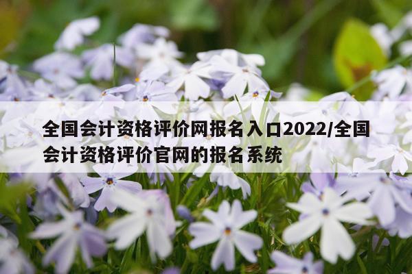 全国会计资格评价网报名入口2022/全国会计资格评价官网的报名系统