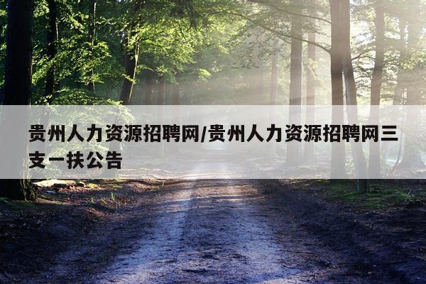 贵州人力资源招聘网/贵州人力资源招聘网三支一扶公告