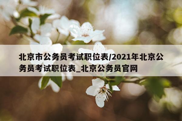 北京市公务员考试职位表/2021年北京公务员考试职位表_北京公务员官网