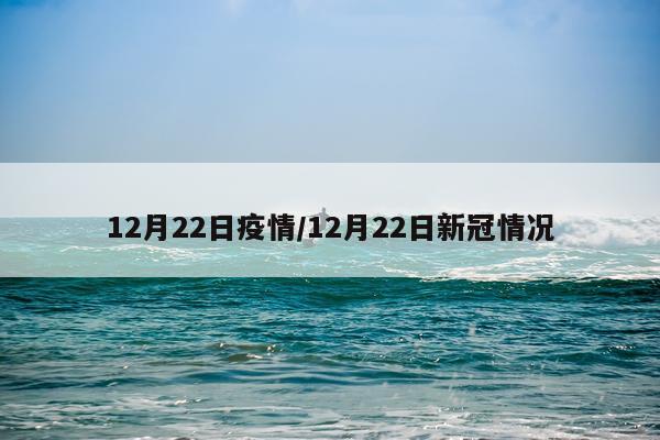 12月22日疫情/12月22日新冠情况
