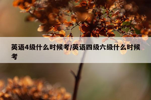 英语4级什么时候考/英语四级六级什么时候考