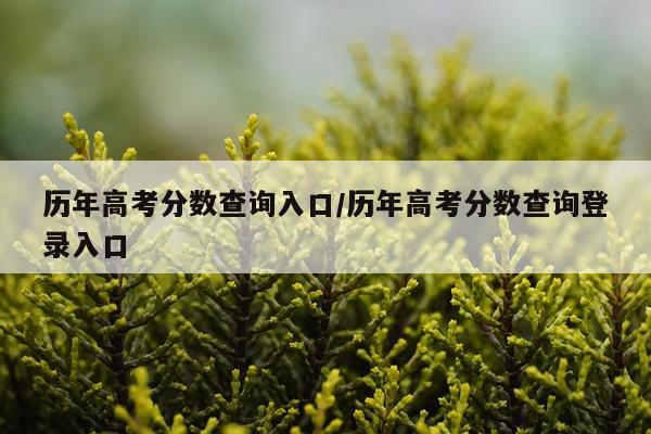 历年高考分数查询入口/历年高考分数查询登录入口