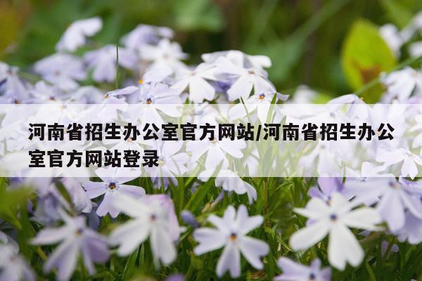河南省招生办公室官方网站/河南省招生办公室官方网站登录