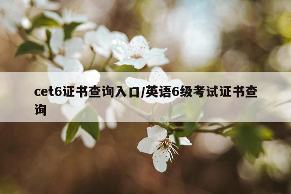 cet6证书查询入口/英语6级考试证书查询