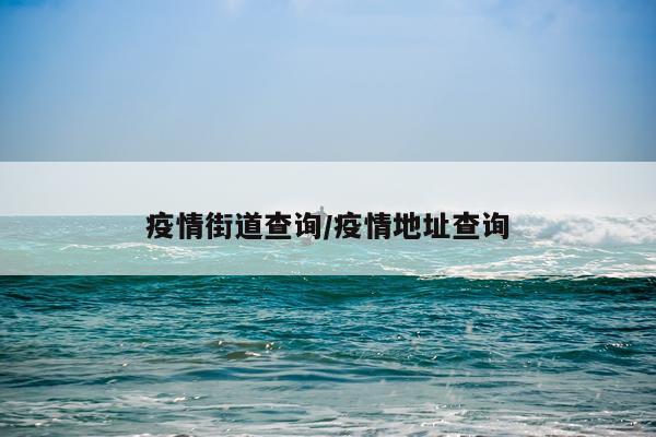 疫情街道查询/疫情地址查询