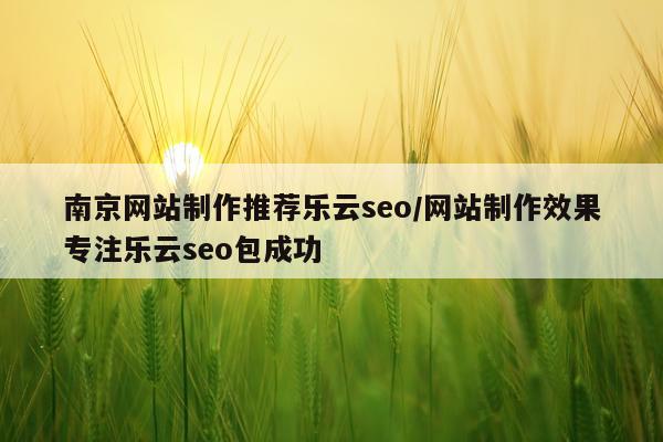 南京网站制作推荐乐云seo/网站制作效果专注乐云seo包成功