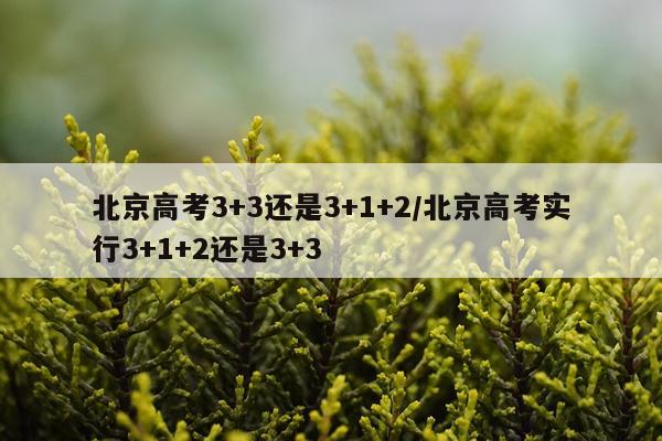 北京高考3+3还是3+1+2/北京高考实行3+1+2还是3+3