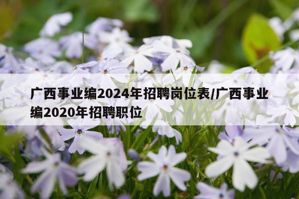 广西事业编2024年招聘岗位表/广西事业编2020年招聘职位