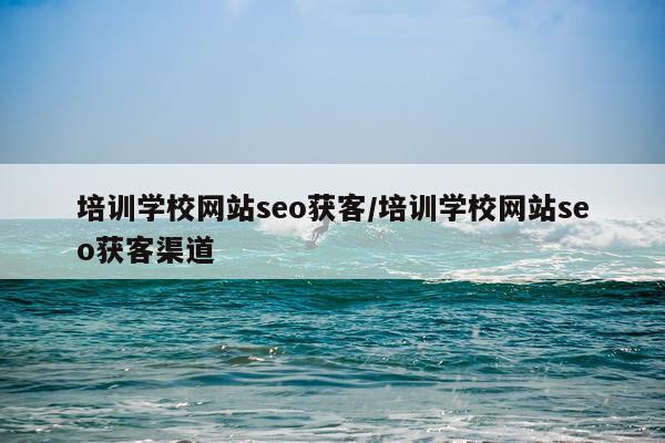 培训学校网站seo获客/培训学校网站seo获客渠道