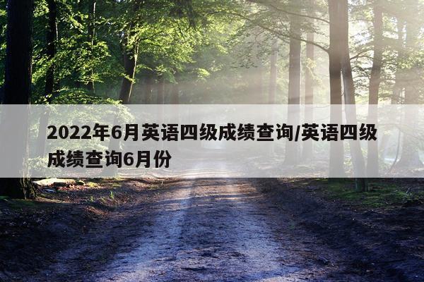 2022年6月英语四级成绩查询/英语四级成绩查询6月份