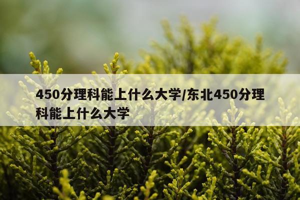 450分理科能上什么大学/东北450分理科能上什么大学