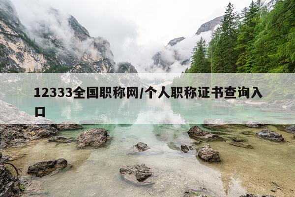 12333全国职称网/个人职称证书查询入口