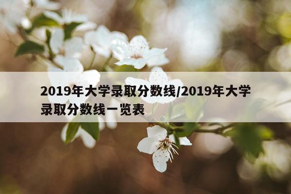 2019年大学录取分数线/2019年大学录取分数线一览表