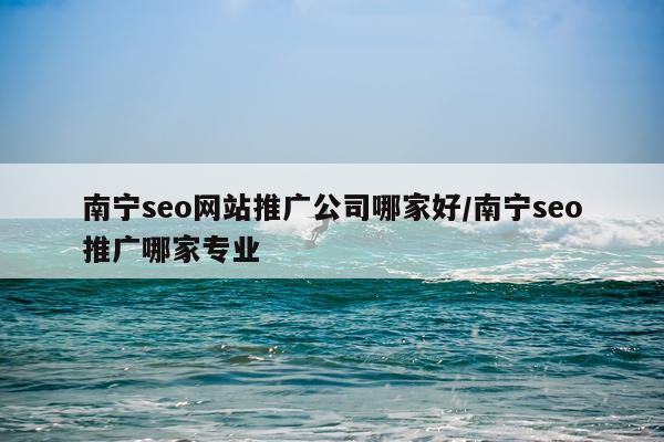 南宁seo网站推广公司哪家好/南宁seo推广哪家专业