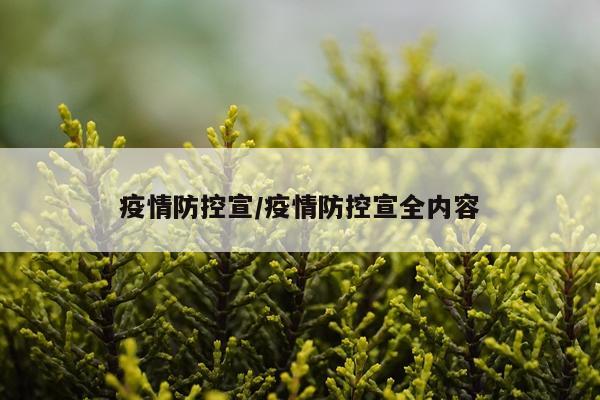 疫情防控宣/疫情防控宣全内容
