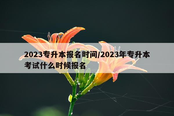 2023专升本报名时间/2023年专升本考试什么时候报名