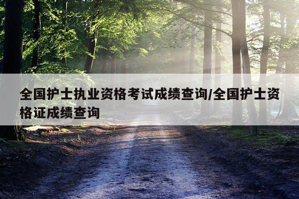 全国护士执业资格考试成绩查询/全国护士资格证成绩查询