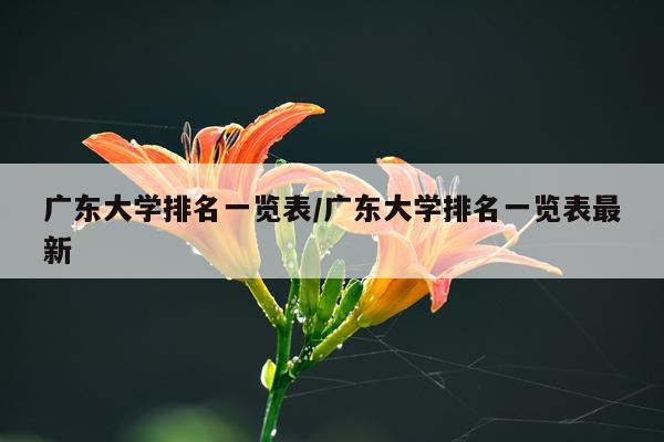 广东大学排名一览表/广东大学排名一览表最新