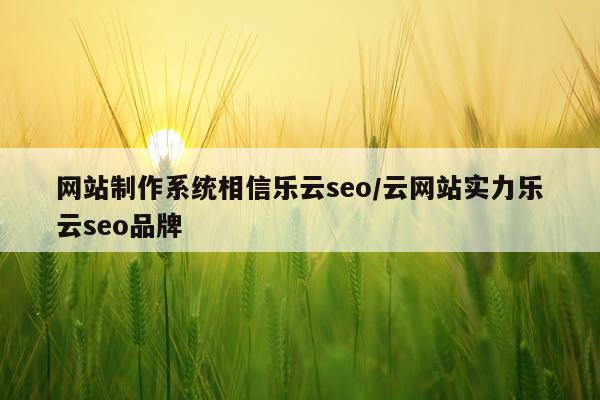 网站制作系统相信乐云seo/云网站实力乐云seo品牌