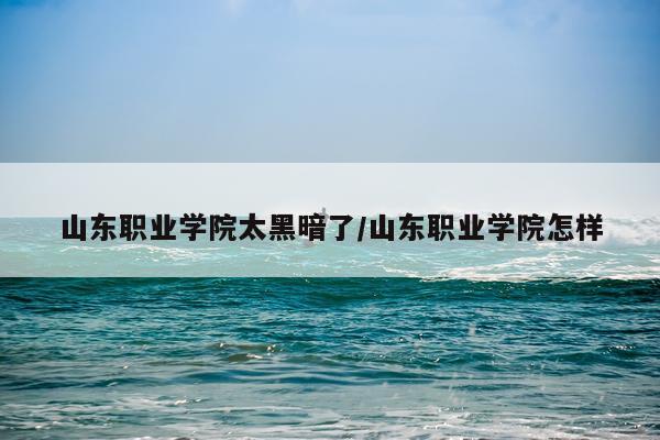 山东职业学院太黑暗了/山东职业学院怎样