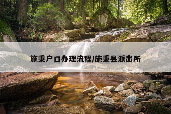 施秉户口办理流程/施秉县派出所