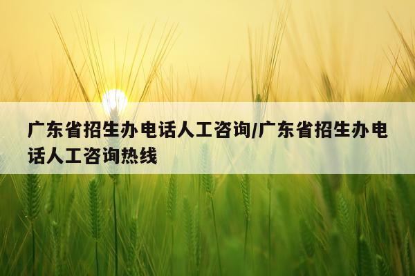 广东省招生办电话人工咨询/广东省招生办电话人工咨询热线
