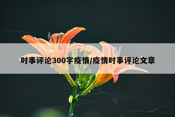 时事评论300字疫情/疫情时事评论文章