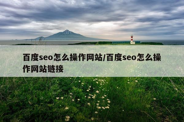 百度seo怎么操作网站/百度seo怎么操作网站链接