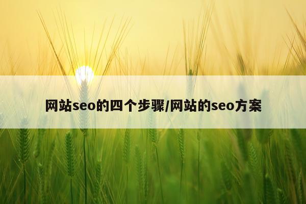网站seo的四个步骤/网站的seo方案