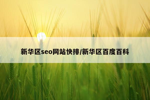 新华区seo网站快排/新华区百度百科