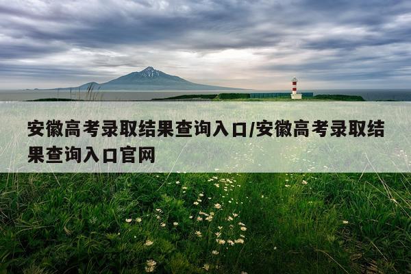 安徽高考录取结果查询入口/安徽高考录取结果查询入口官网
