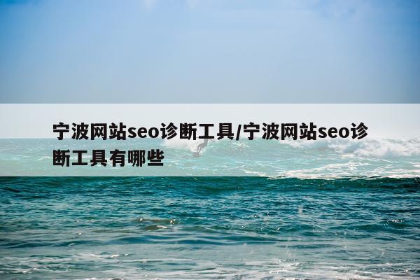 宁波网站seo诊断工具/宁波网站seo诊断工具有哪些