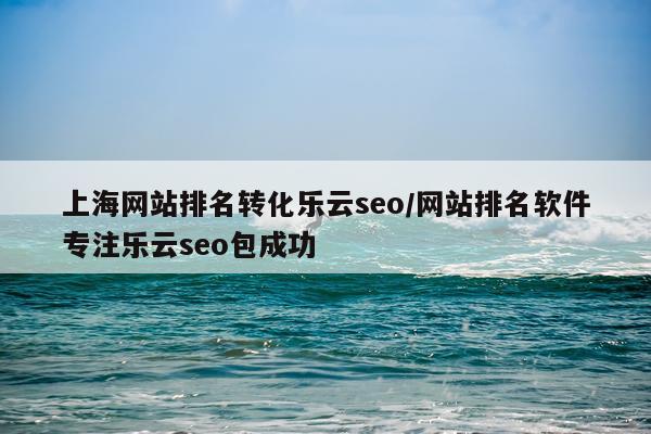 上海网站排名转化乐云seo/网站排名软件专注乐云seo包成功