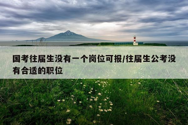 国考往届生没有一个岗位可报/往届生公考没有合适的职位