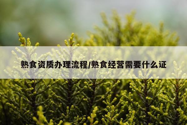 熟食资质办理流程/熟食经营需要什么证