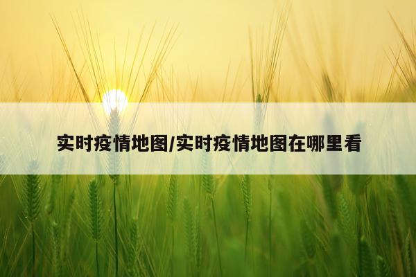 实时疫情地图/实时疫情地图在哪里看