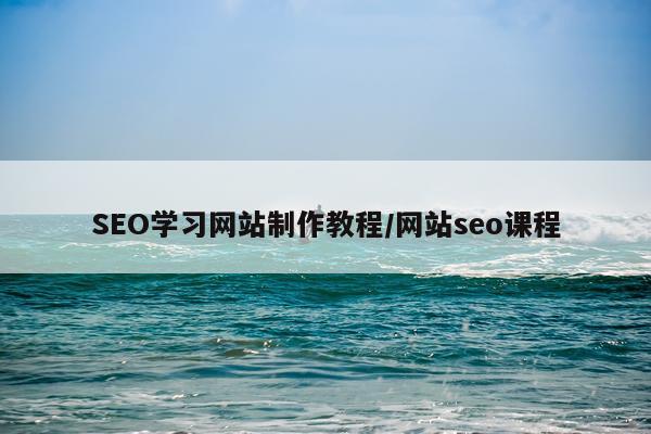 SEO学习网站制作教程/网站seo课程