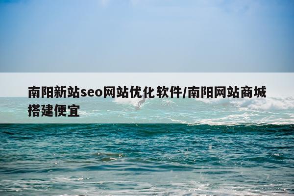 南阳新站seo网站优化软件/南阳网站商城搭建便宜