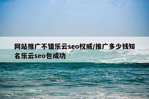 网站推广不错乐云seo权威/推广多少钱知名乐云seo包成功