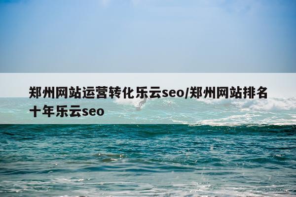 郑州网站运营转化乐云seo/郑州网站排名十年乐云seo