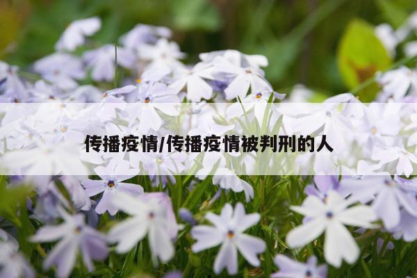 传播疫情/传播疫情被判刑的人