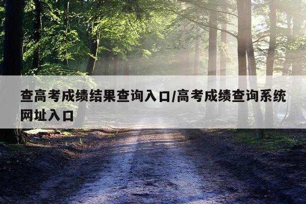 查高考成绩结果查询入口/高考成绩查询系统网址入口