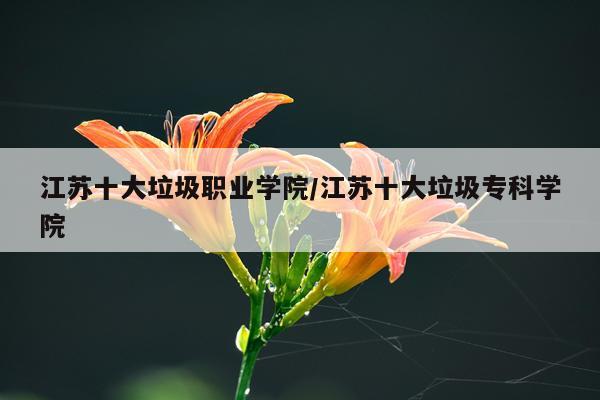 江苏十大垃圾职业学院/江苏十大垃圾专科学院