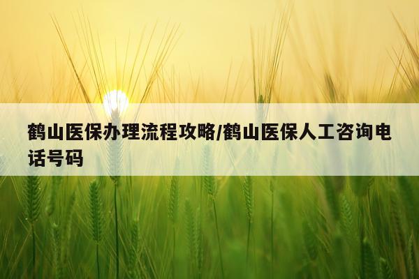 鹤山医保办理流程攻略/鹤山医保人工咨询电话号码